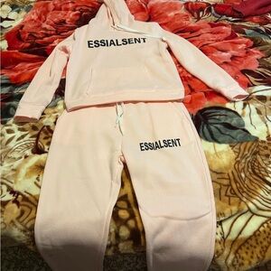 Pink Hoodie and Sweatpants Set